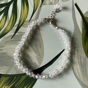 Sparkle rondelle clear beads bracelet